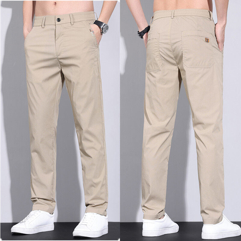 Herren modische Chino-Hose mit elastischem Bund und praktischen Seitentaschen R&B