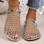 Damen Offene Clogs mit netzartigem Design und modischem Korkrand R&B