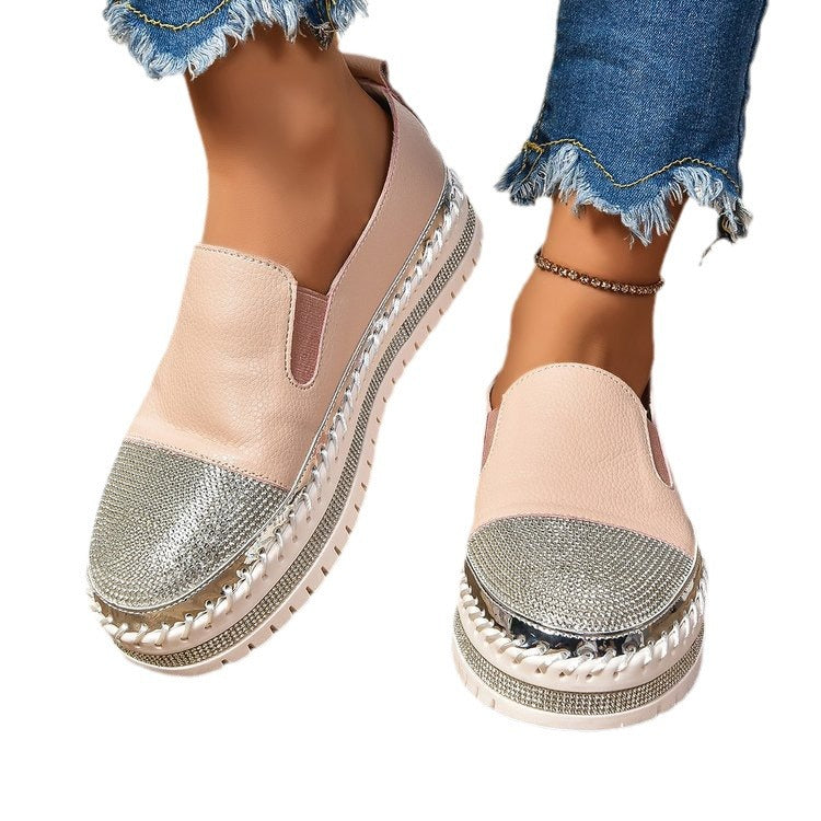 Damen Modische Slip-On Sneakers mit Glamourösem Obermaterial und Luftpolster R&B