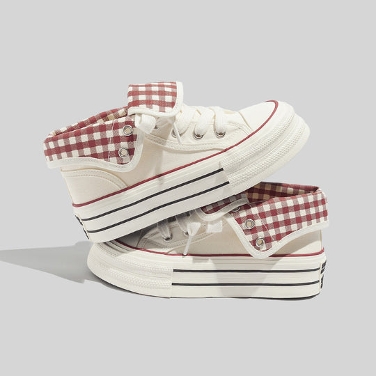 Damen Hochwertige Chunky Sneakers mit Gingham-Details R&B