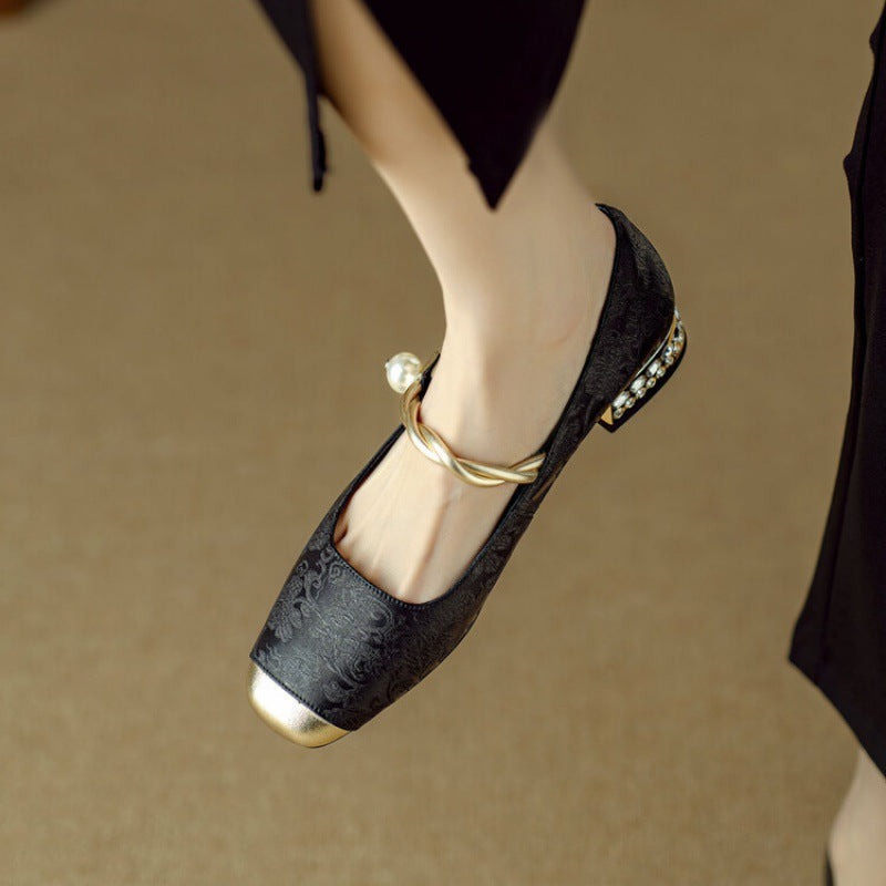 Damen Ballerinas mit Perlenschmuck und elegantem Design R&B