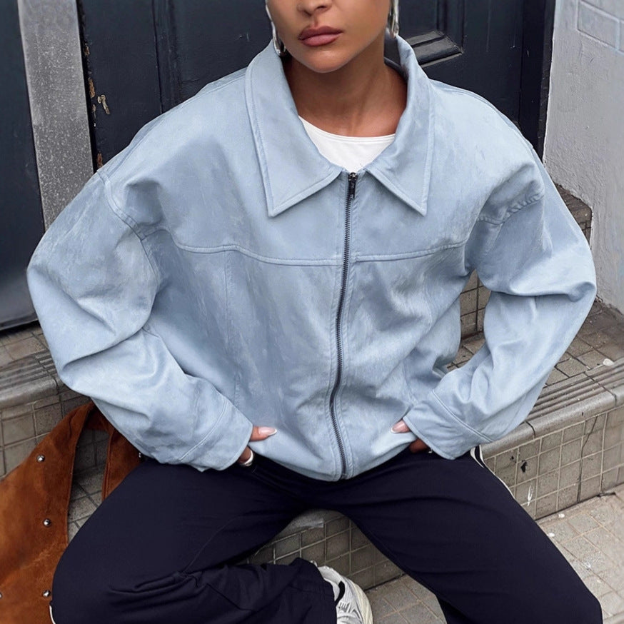 Damen elegante Kunstjacke mit modischen Akzenten R&B
