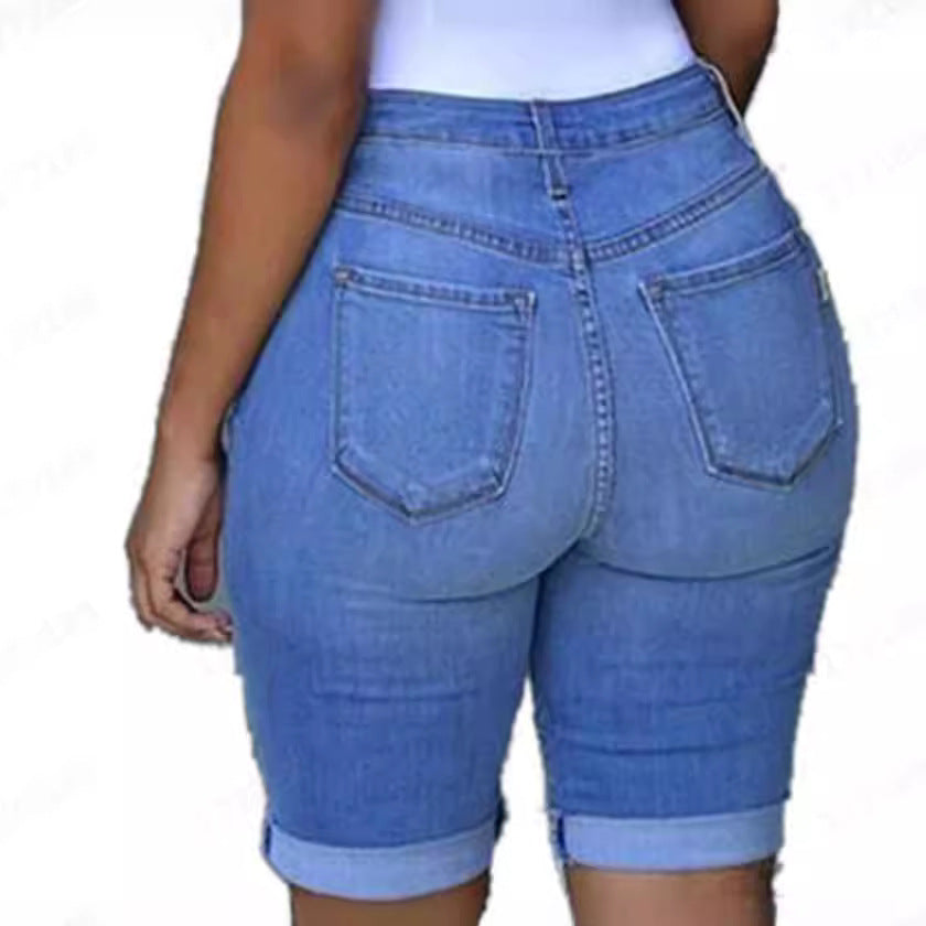 Damen Destroyed Denim-Hose mit lässigem Schnitt und modischen Rissdetails R&B