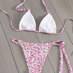 Damen Floral Triangel-Bikini mit seitlichen BindR&Bändern R&B