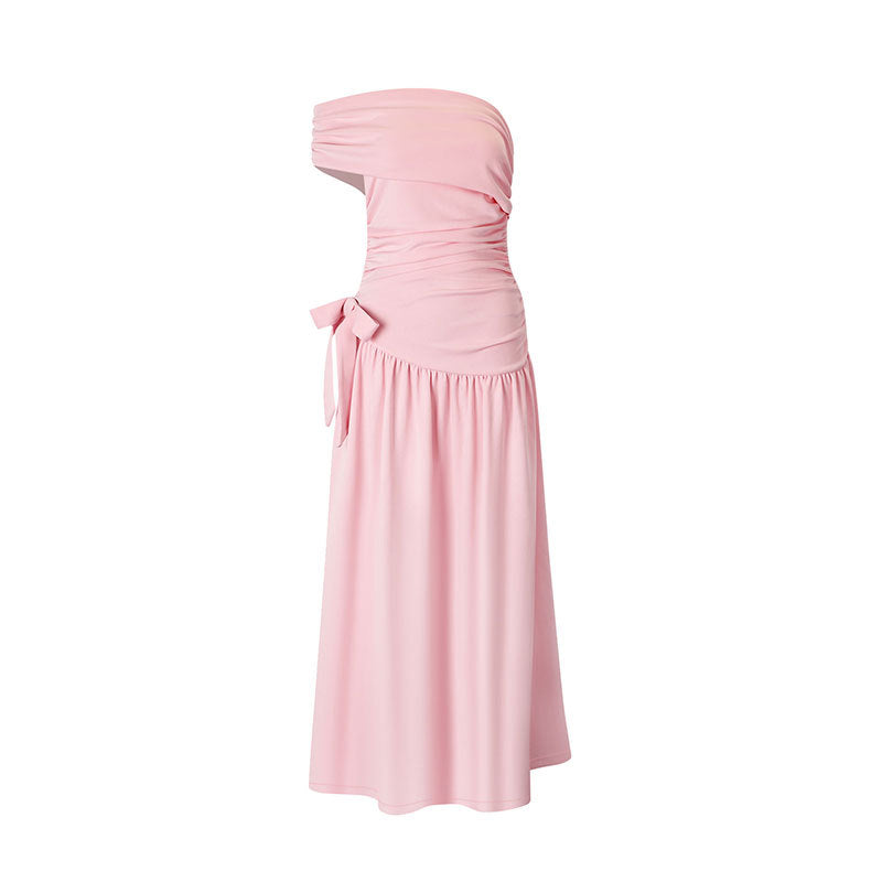 Damen Wickelkleid mit verstellbarem Taillengürtel und asymmetrischem Ausschnitt R&B