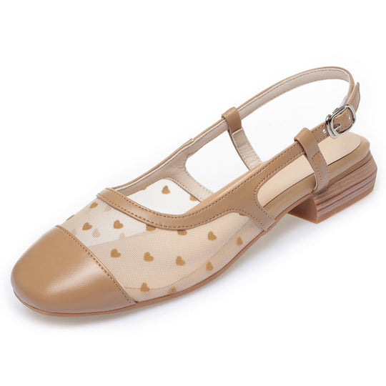 Damen Slingpumps mit einem romantischen Herzdesign und bequemem Blockabsatz R&B