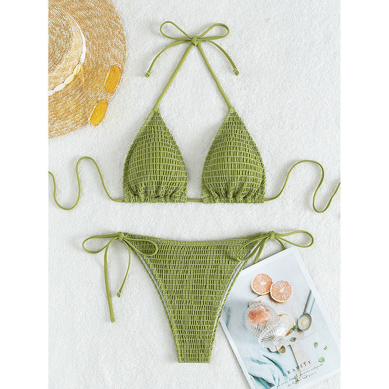 Damen Triangel-Bikini mit raffinierten Rüschendetails und verstellbaren Trägern R&B