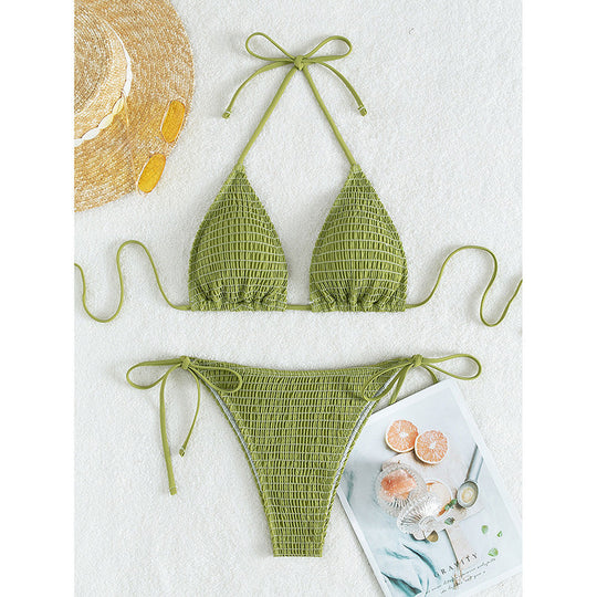 Damen Triangel-Bikini mit raffinierten Rüschendetails und verstellbaren Trägern R&B