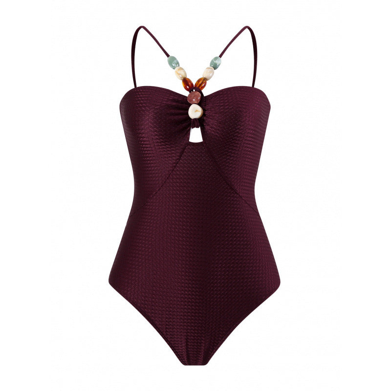 Damen Bandeau-Badeanzug mit asymmetrischem Rock R&B