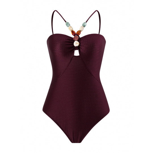 Damen Bandeau-Badeanzug mit asymmetrischem Rock R&B