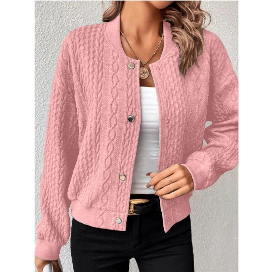 Damen Lässige Strickjacke mit strukturierter Oberfläche und Knopfleiste R&B