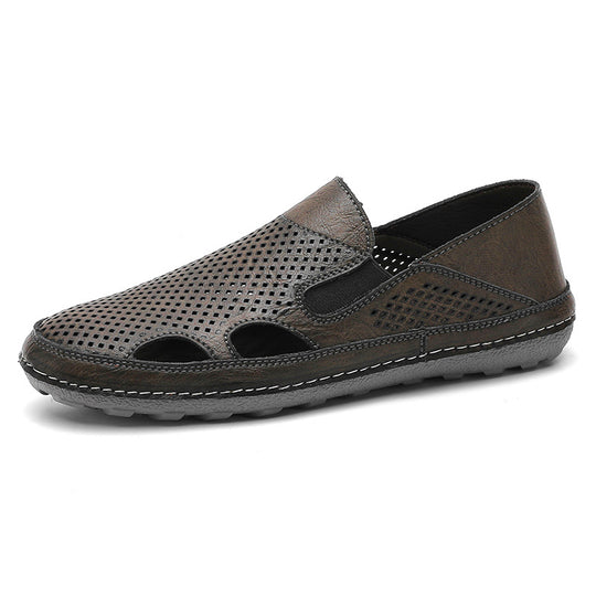 Damen luftige Leder Slipper R&B