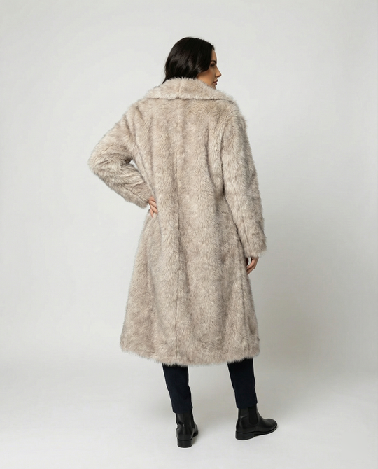Damen luxuriöser kunstfellmantel im großzügigen Design R&B