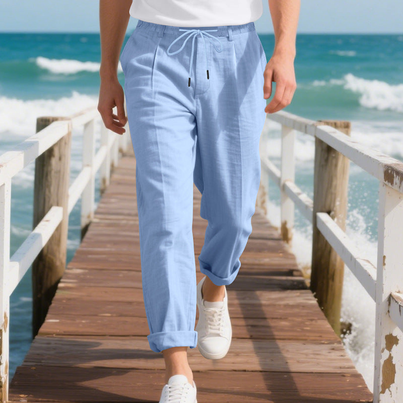 Herren leichte, atmungsaktive Strandhose mit verstellbarem Kordelzug und praktischen seitlichen Taschen R&B