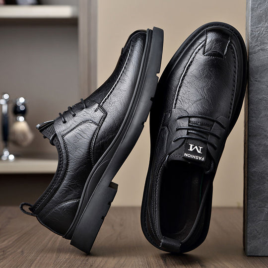 Herren Bequeme Leder Schnürschuhe mit rutschfester Sohle R&B