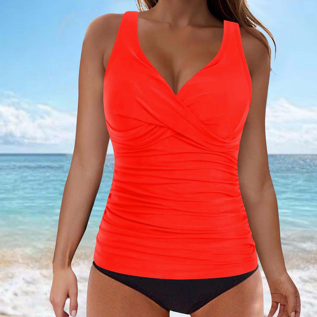 Damen Tankini-Oberteil mit raffiniertem Wickeldesign R&B