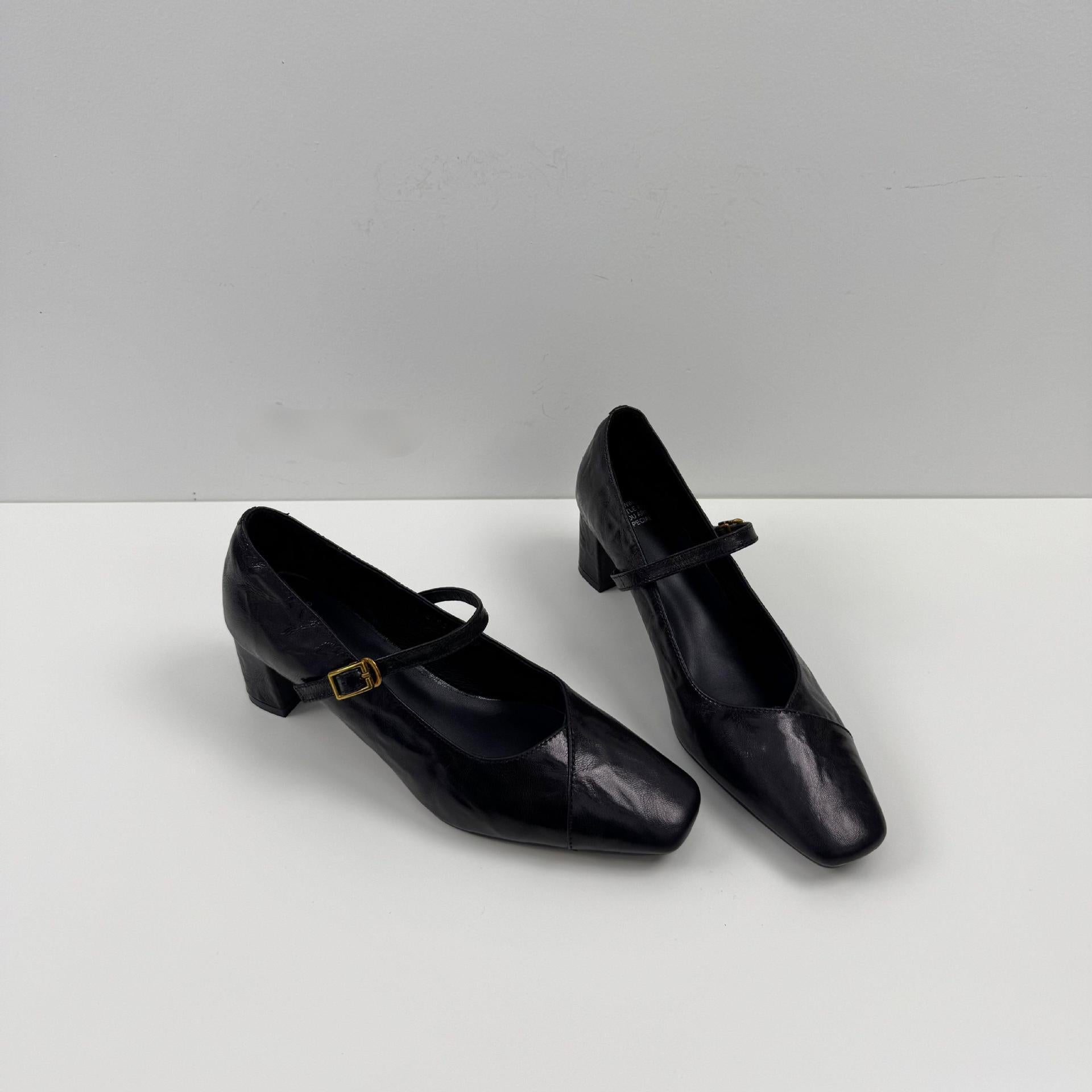 Damen Elegante Slingback-Pumps aus hochwertigem Leder mit komfortablem Blockabsatz