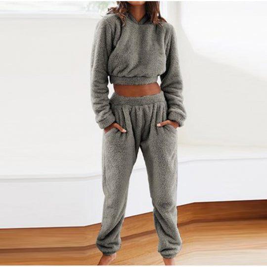 Damen kuscheliges Lounge-Set aus weichem Fleece R&B