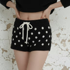 Damen Sportliche Kurze Hose mit gepunktetem Design und verstellbarem Bund R&B