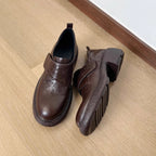 Damen modische Halbschuhe mit verstellbarem Klettverschluss und robustem Blockabsatz