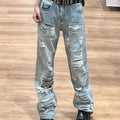 Damen lockere Destroyed Jeans