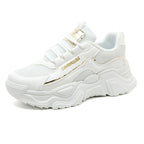 Damen Sportliche Sneakers mit modischer Metallic-Applikation und strukturierter Oberfläche R&B