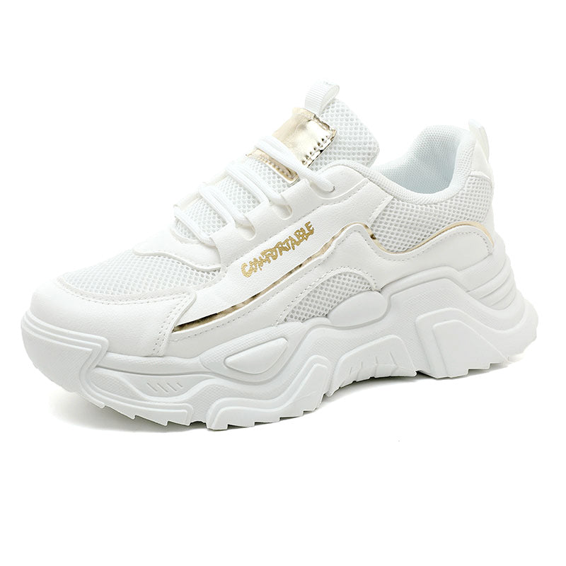Damen Sportliche Sneakers mit modischer Metallic-Applikation und strukturierter Oberfläche R&B