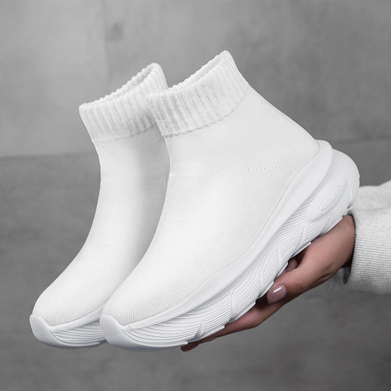 Damen Strick-Sneaker mit hohem Schaft und flexibler Sohle