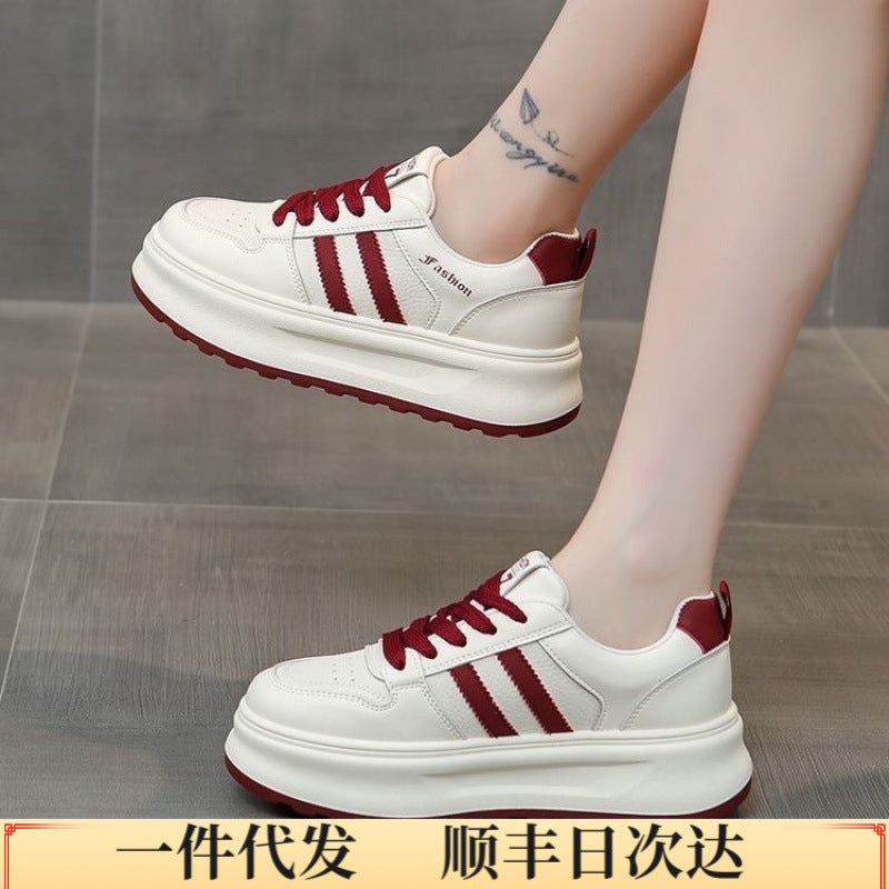 Damen Sportliche Sneakers mit modischer Plateausohle und atmungsaktiver Obermaterialstruktur R&B