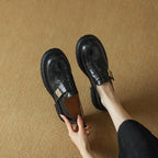 Damen modische Slip-On Schuhe mit dekorativem Schnallenverschluss