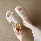 Damen modische Sandalen mit ergonomischem Fußbett und rutschfester Sohle R&B