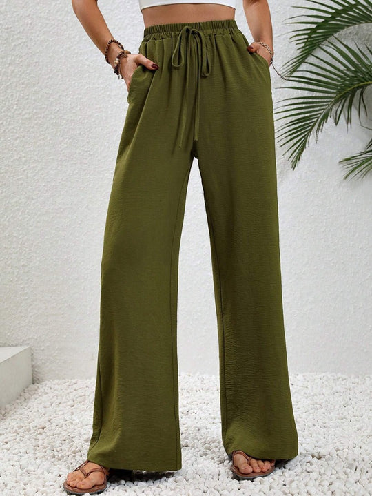 Damen weite Sommerhose mit elastischem Bund und lässigem Schnitt R&B