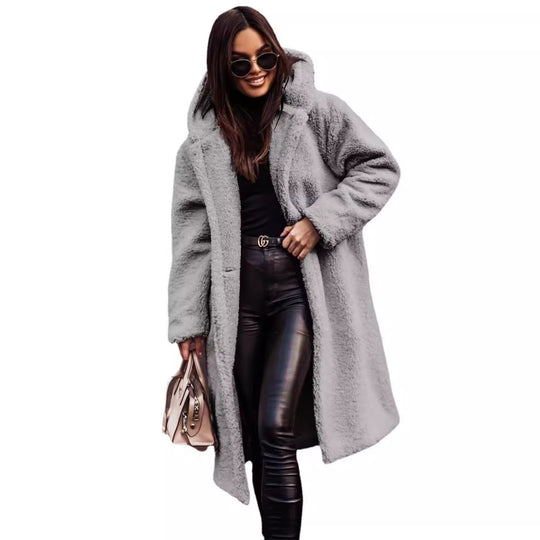 Damen kuschiger Teddy-Mantel R&B
