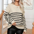 R&B | Elegante Strickjacke mit Knöpfdetails Acryl Gestreift, Bequem