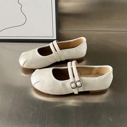 Damen Ballerinas mit elegantem doppeltem Riemen und weicher Innensohle R&B