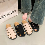 Damen Freizeitsandalen mit elastischen Riemen und modischem Verschluss EB