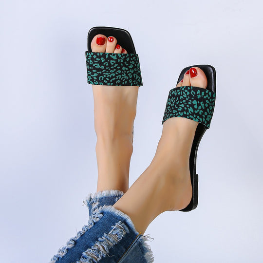 Damen modische Riemchen-Sandalen mit tierischem Muster und komfortabler Sohle R&B