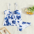 Damen Tankini-Set mit floralem Oberteil und hochgeschnittenem Höschen R&B