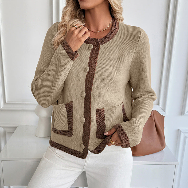 Damen Strickjacke mit dekorativen Knopfdetails und praktischen Taschen R&B