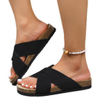Damen Komfortable Zehentrenner-Sandalen mit geflochtenem Riemen und ergonomischem Fußbett R&B