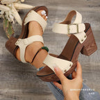 Damen elegante Plateau-Sandalen mit modischem Riemendesign R&B