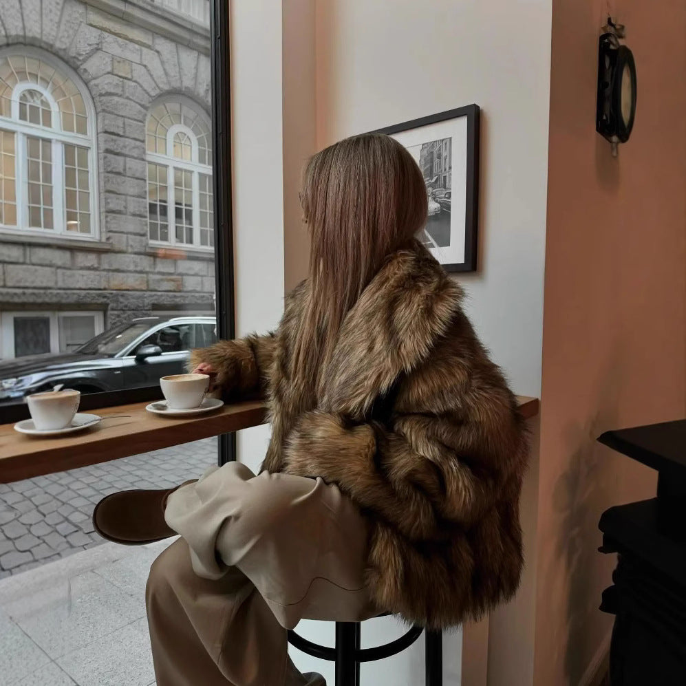 Damen Kuschelige Faux-Fur Jacke mit weichem Innenfutter R&B