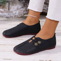 Damen Bequeme Ballerina-Schuhe mit dekorativem Knopf-Detail
