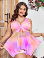Damen Buntes Badeoberteil mit verspieltem Design