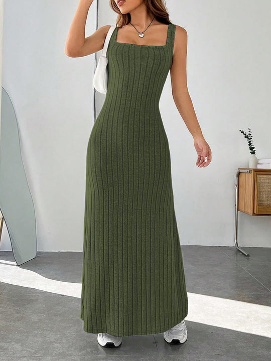 Damen Maxikleid mit figurbetonendem Schnitt und raffinierten Rippstrukturen R&B