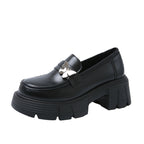 Damen komfortable Loafers mit glänzendem Finish und robuster Sohle R&B