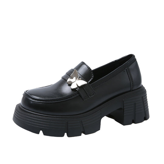 Damen komfortable Loafers mit glänzendem Finish und robuster Sohle R&B