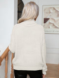 Damen Grobstrickpullover mit hochschließendem Kragen von R&B
