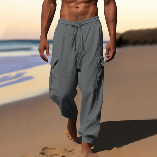 Herren lässige Cargo-Hose mit verstellbarem Bund und praktischen Seitentaschen R&B