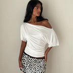 Damen Off-Shoulder Oberteil mit Drapierung R&B